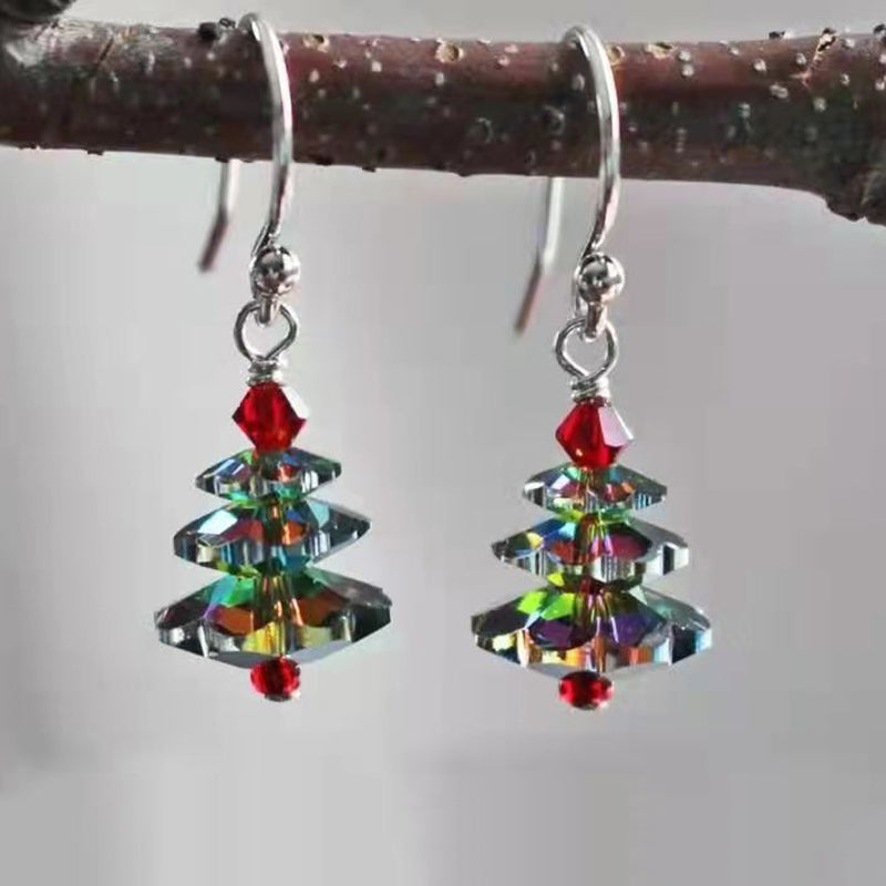 Christmas Tree Crystal Earrings