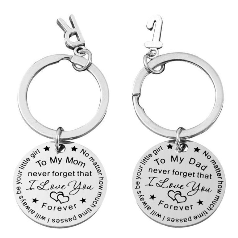 SANK® To My Dad/Mom Keychain (letter pendant)