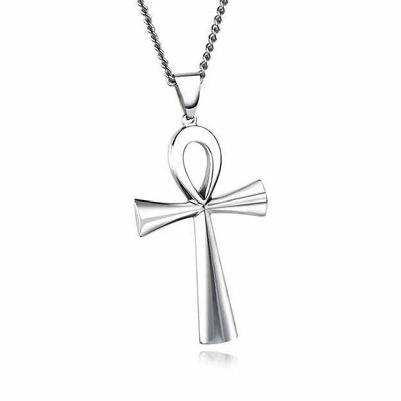 Stainless steel ancient Egyptian Cross men's Necklace