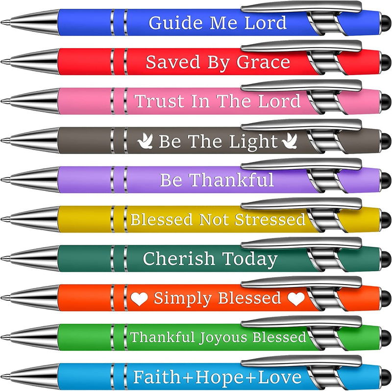10 Pcs Funny Ballpoint Bible Verse Pens(Black ink)