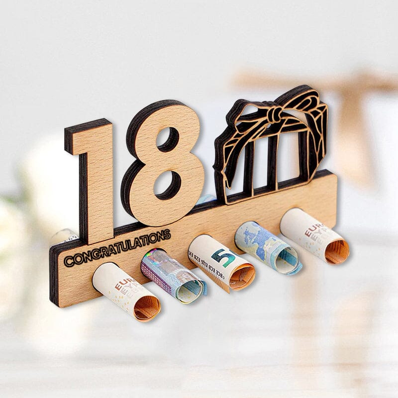 Birthday gift wooden money clip