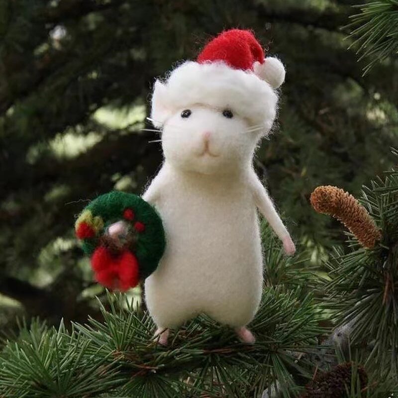 Halloween Felt Mouse and Pumpkin Ornament