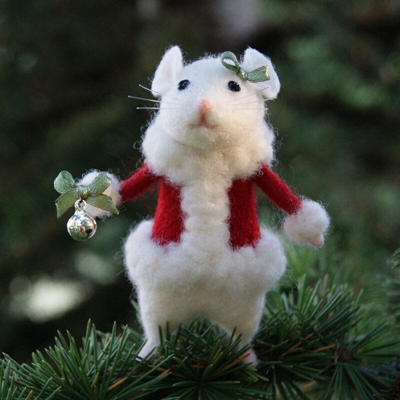 Halloween Felt Mouse and Pumpkin Ornament
