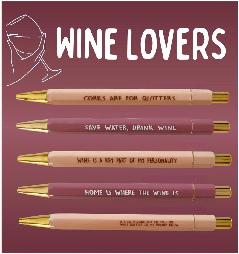 5pcs Funny wine Lovers Ballpoint Pens