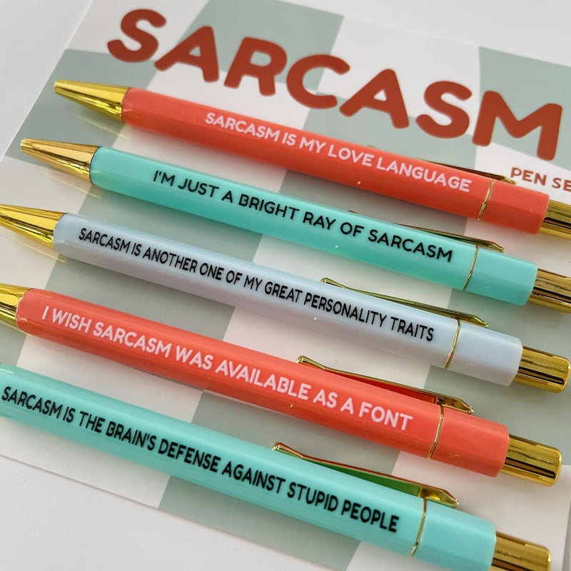 5pcs Funny sarcasm Ballpoint Pens