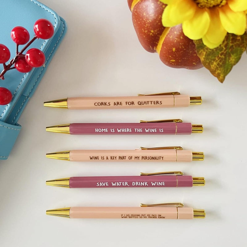 5pcs Funny wine Lovers Ballpoint Pens