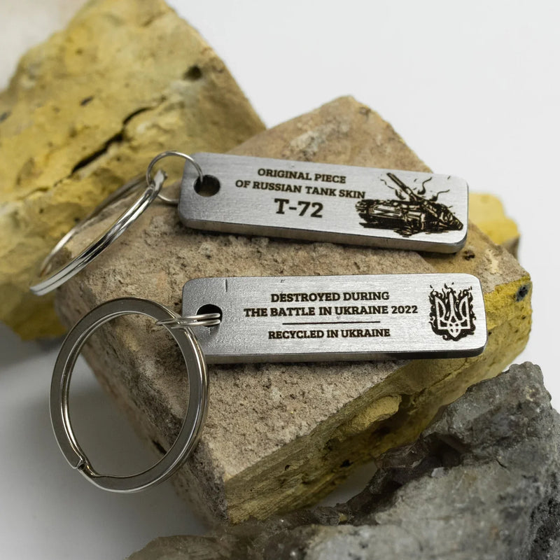 Piece of russian tank keychain