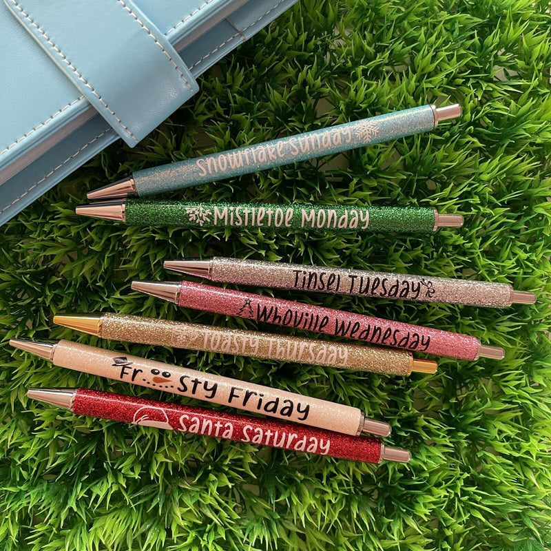 Halloween & Christmas Weekday funny Pens set(7pcs)