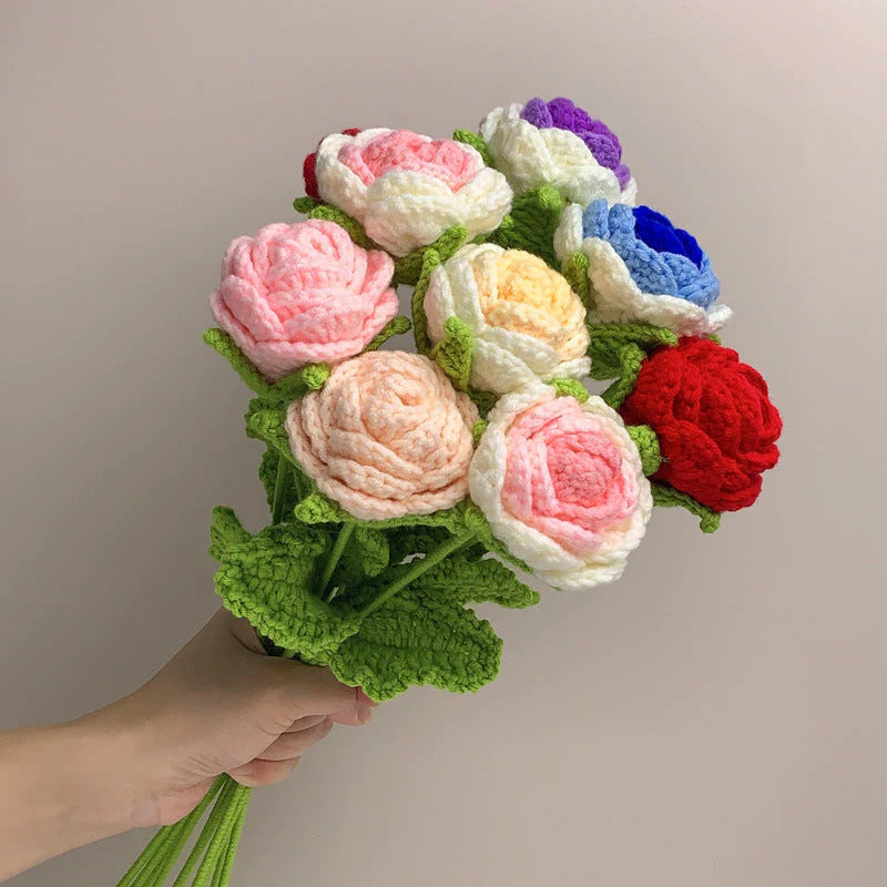 Crochet Flowers Bouquet Handmade Knitted Flower Gift(1pc)