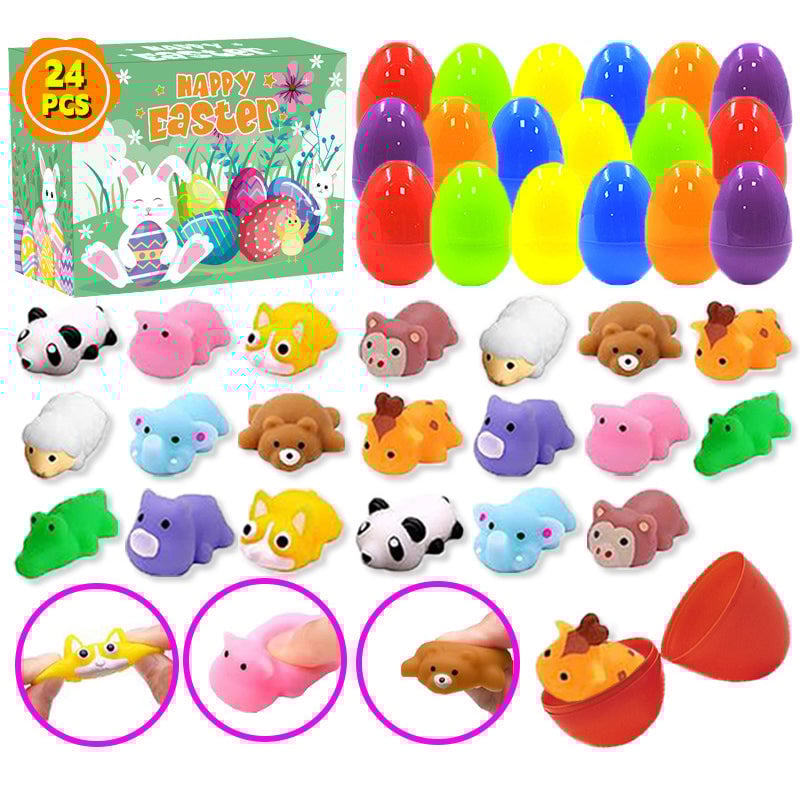 Prefilled Easter Eggs with Toys and Stickers for Egg Hunts