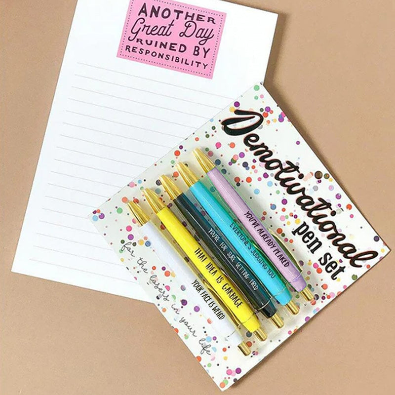 5 pcs Multicolor Emotional Funny Ballpoint Pens(Black Ink)