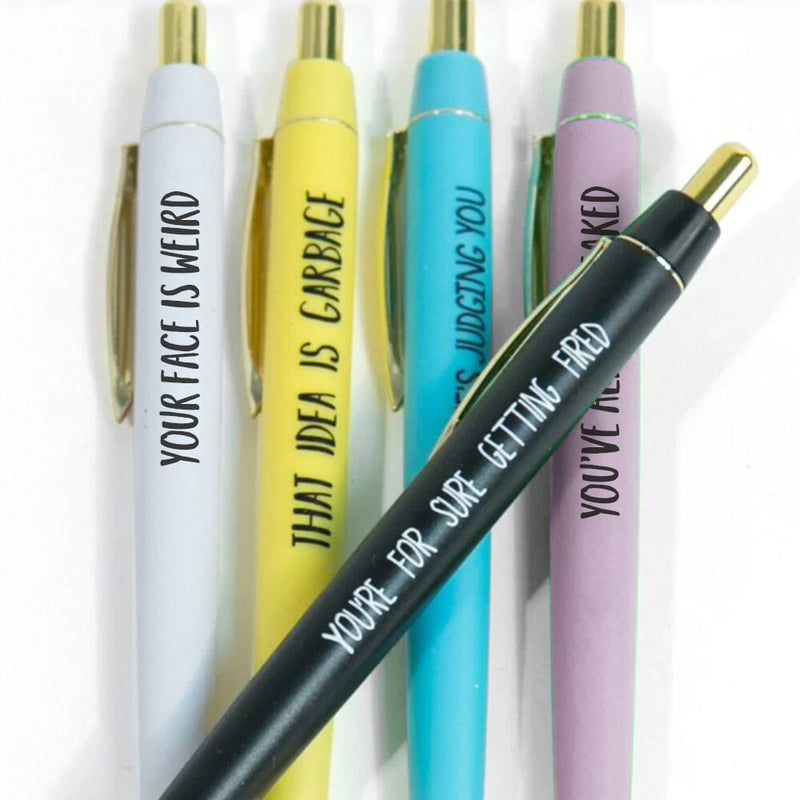 5 pcs Multicolor Emotional Funny Ballpoint Pens(Black Ink)