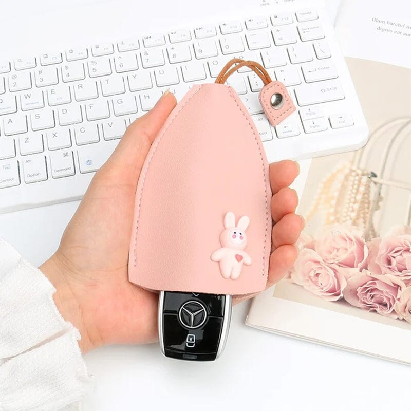 Cute leather Keychain Case Cover
