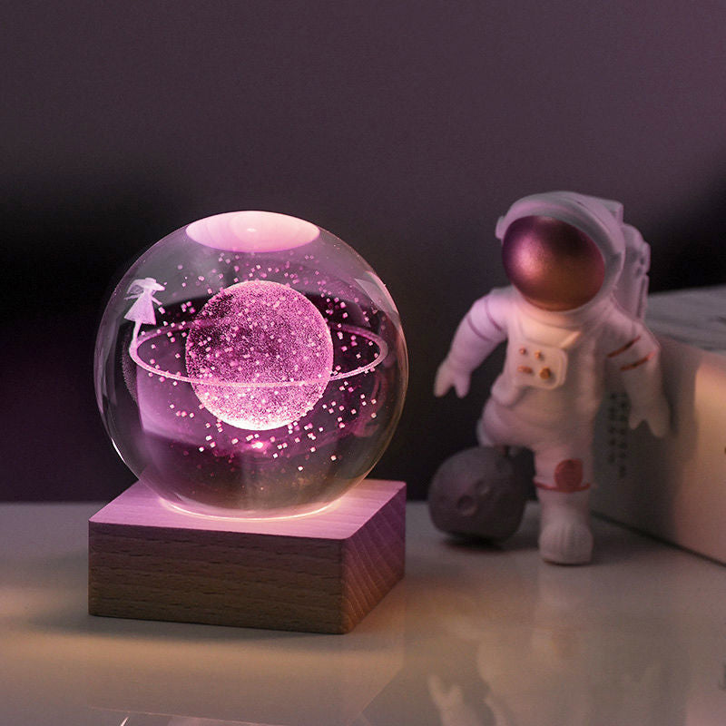 3D Galaxy Crystal Ball Nightlight Decorlamp(without astronauts)