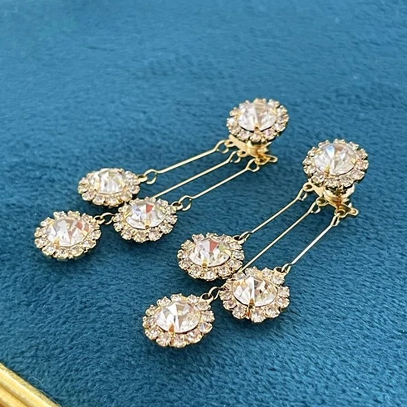 Zircon Round Petal Earrings