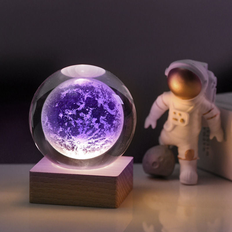 3D Galaxy Crystal Ball Nightlight Decorlamp(without astronauts)