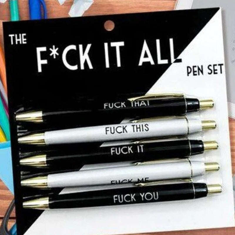 5pcs fuck it all ballpoint pens