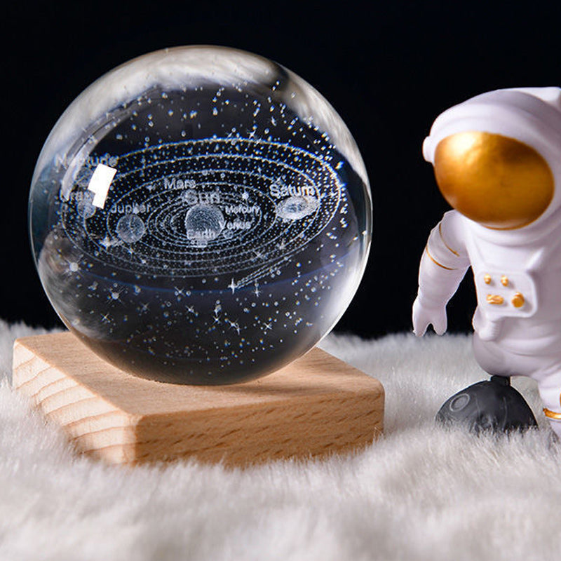 3D Galaxy Crystal Ball Nightlight Decorlamp(without astronauts)