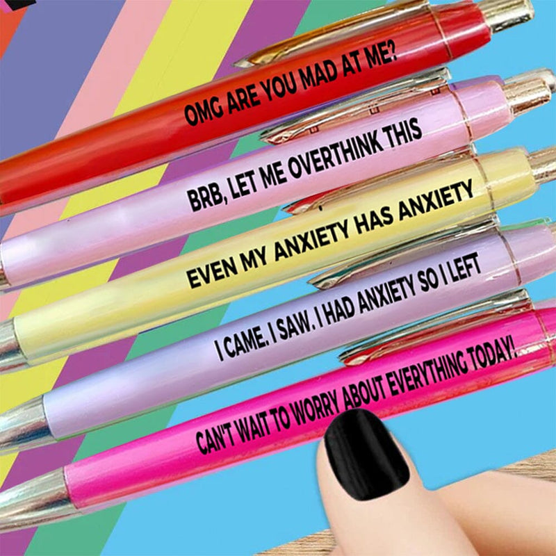 5 pcs Multicolor Anxiety Ballpoint Pens(Black ink)