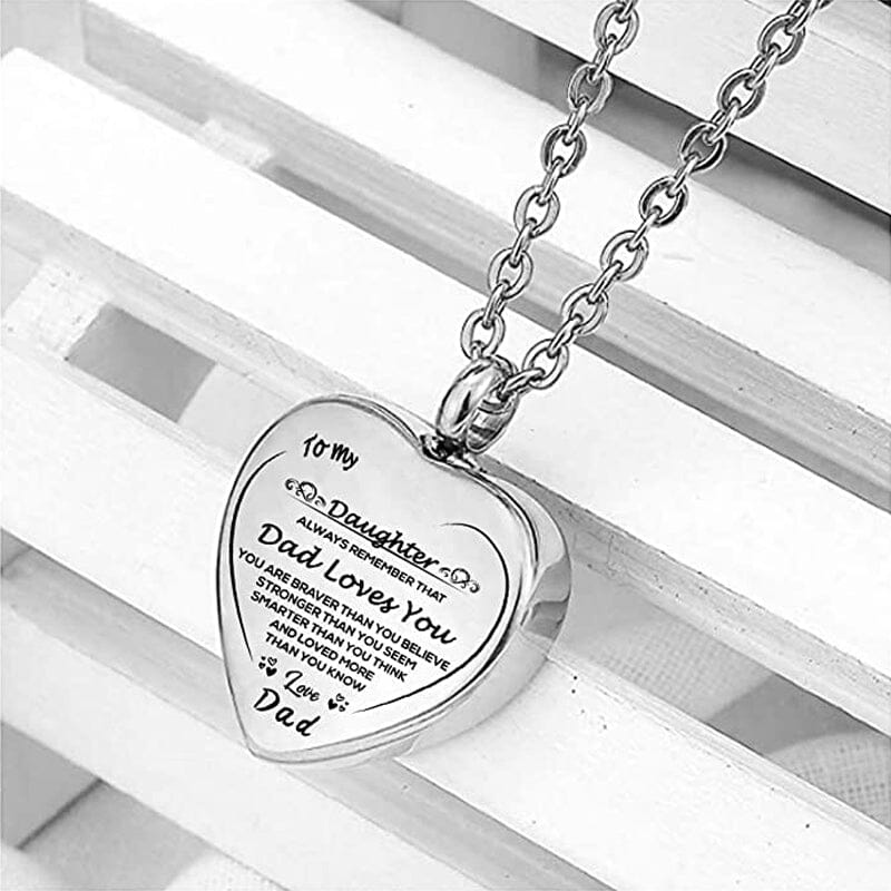 To My Daughter Heartfelt Necklace Love Mom/Dad