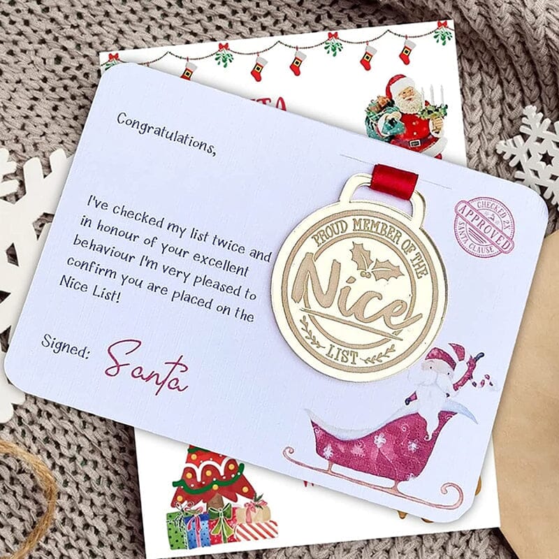 Christmas Eva medal with greeting cards