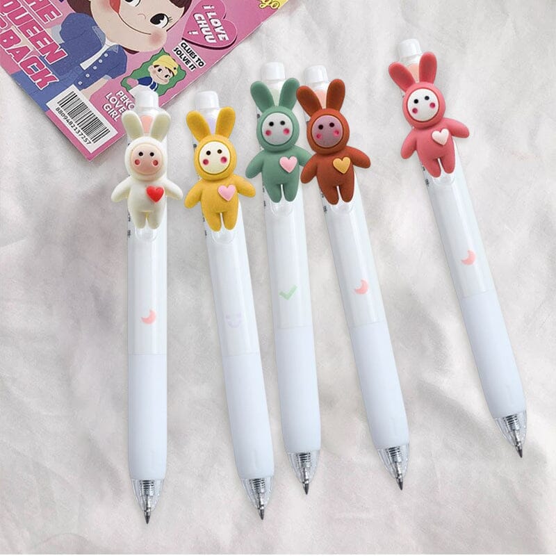 5 pcs Chubby Rabbit quick-dry press gel pens(0.5mm)