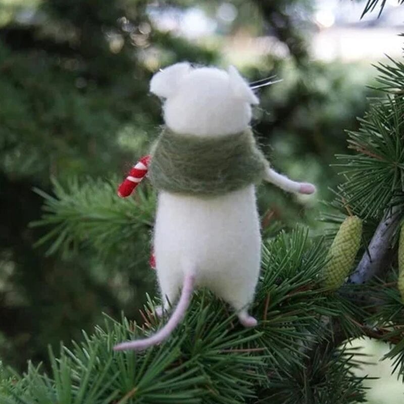 Halloween Felt Mouse and Pumpkin Ornament