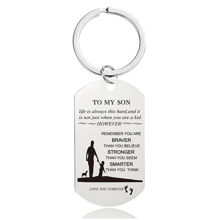 To my son/daughter Lettering Metal Keychain with gift box