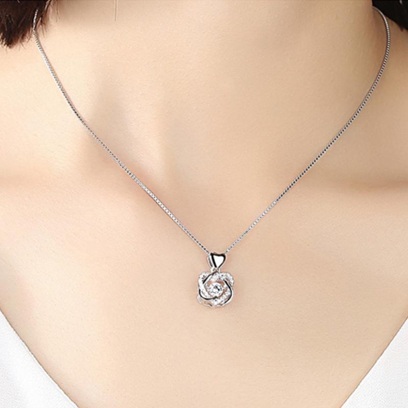Heart necklace Set with rose