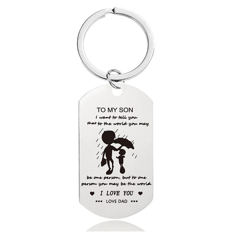 To my son/daughter Lettering Metal Keychain with gift box