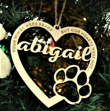 SANK®PERSONALIZED DOG/CAT PAW CHRISTMAS ORNAMENT
