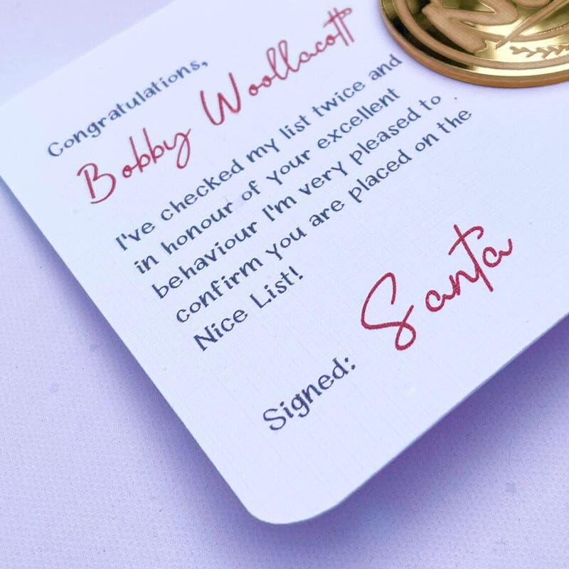 Christmas Eva medal with greeting cards