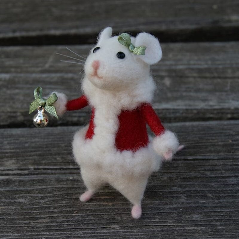 Halloween Felt Mouse and Pumpkin Ornament