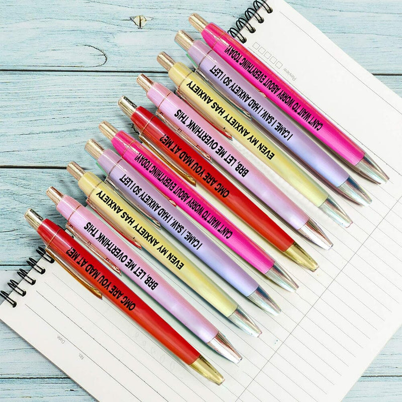 5 pcs Multicolor Anxiety Ballpoint Pens(Black ink)