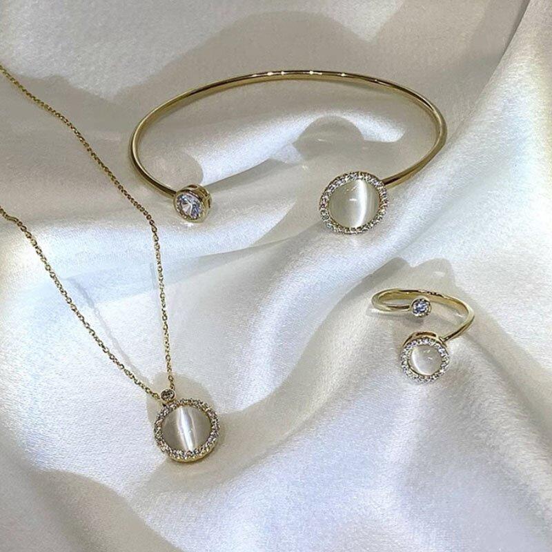 Natural Moonstone Necklace• Ring• Bracelet•Earrings