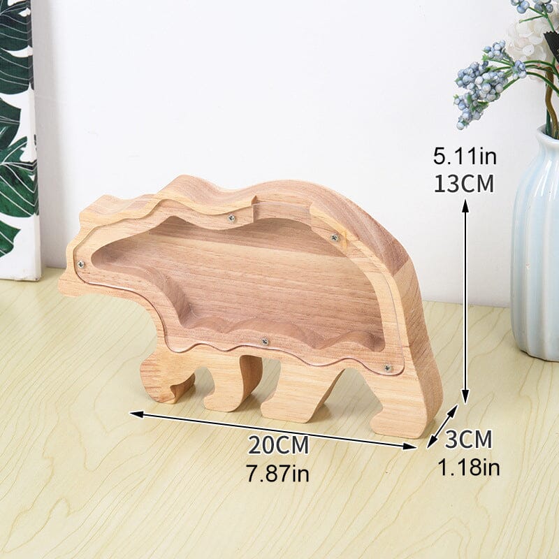 Wooden Animal Piggy Saving Bank