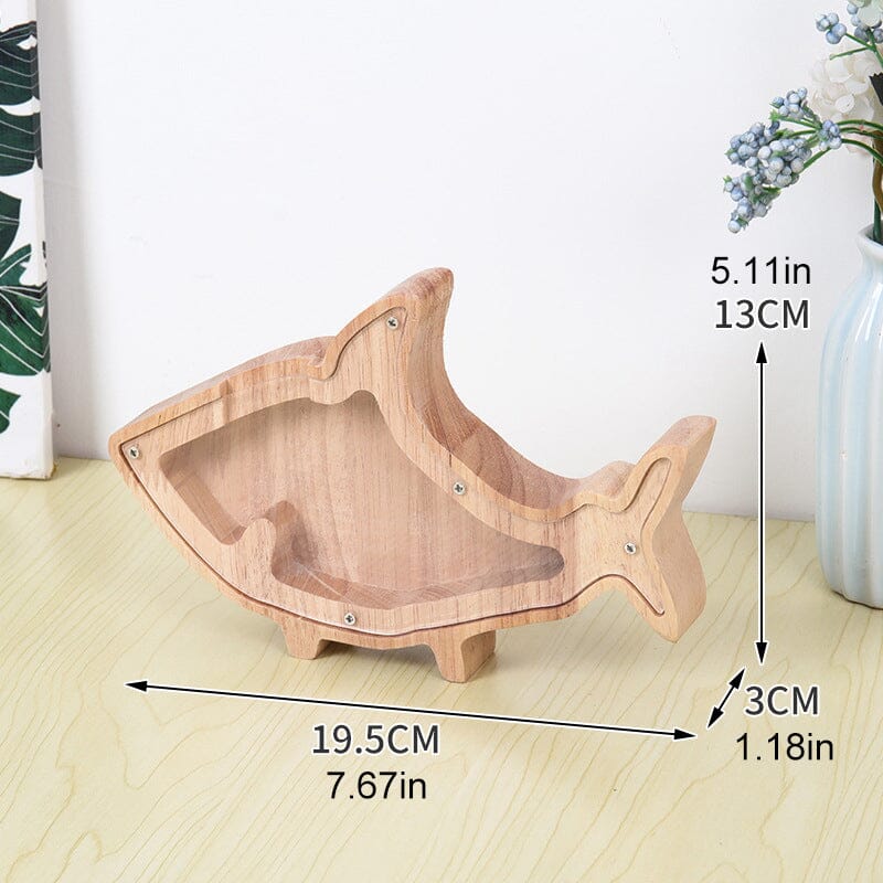 Wooden Animal Piggy Saving Bank