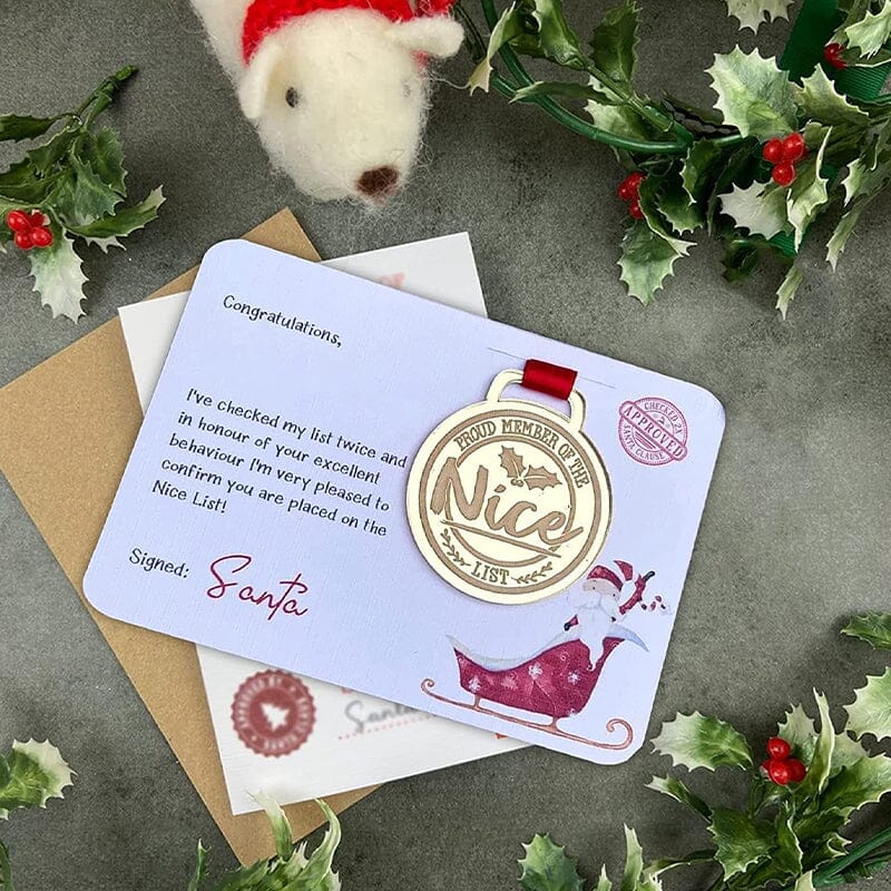 Christmas Eva medal with greeting cards