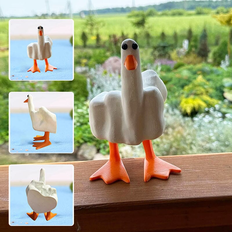 Funny Middle Finger Duck Resin Ornament