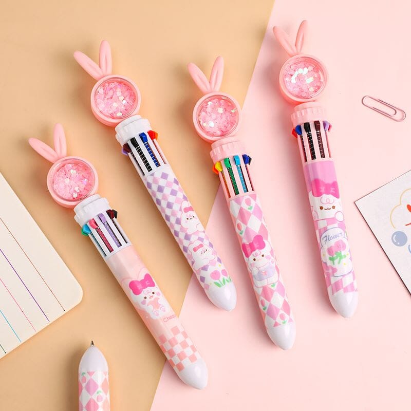 10 Colors Cartoon Rabbit ballpoint Pens