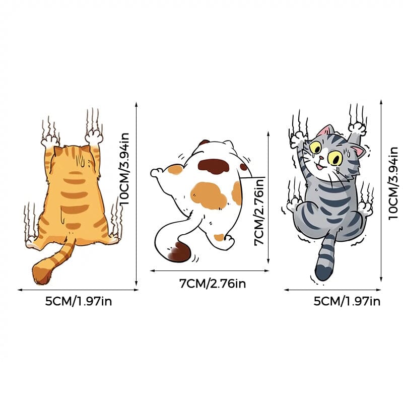 Cute Cat Cartoon Decal Car Stickers(set of 3pcs)