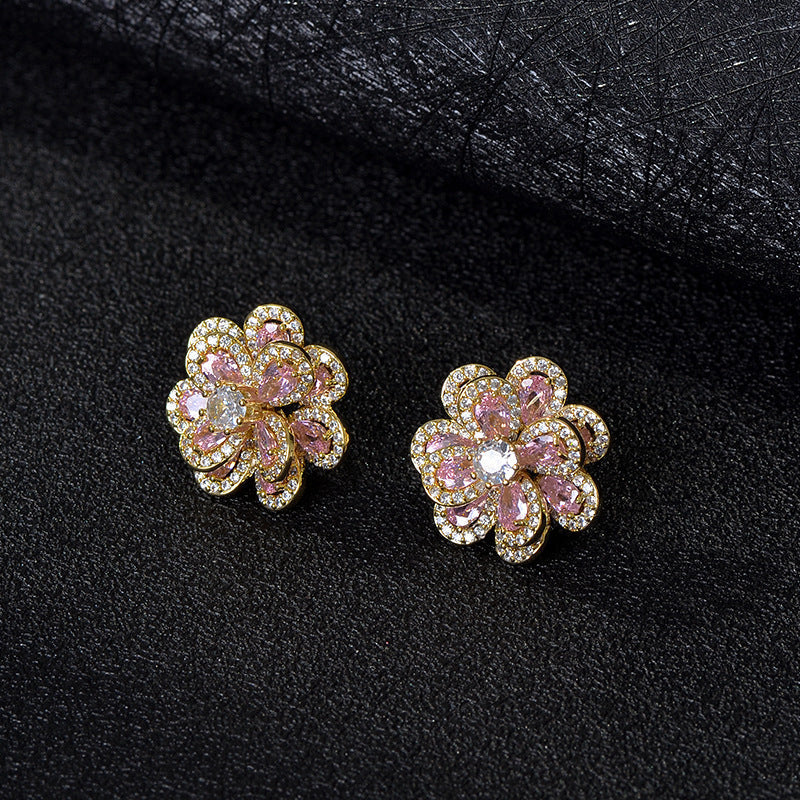 Fashion Gradient Flower Earrings