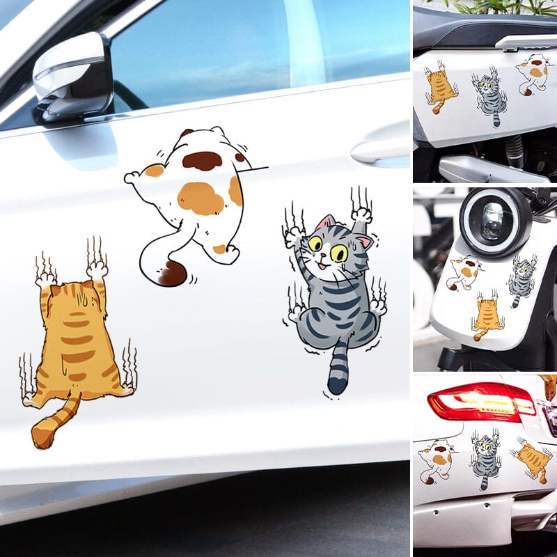 Cute Cat Cartoon Decal Car Stickers(set of 3pcs)