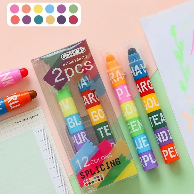 Splicing Highlighter Marker Pens(2 PCS)