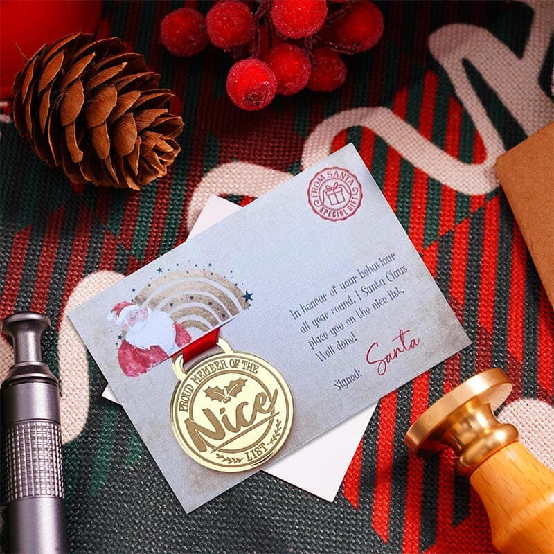 Christmas Eva medal with greeting cards