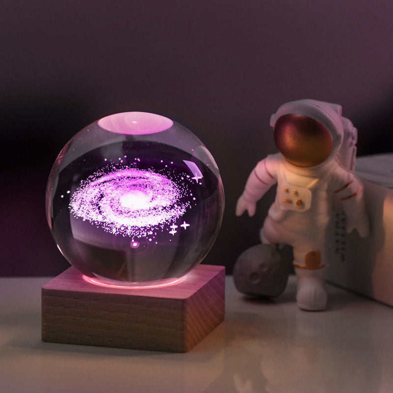 3D Galaxy Crystal Ball Nightlight Decorlamp(without astronauts)