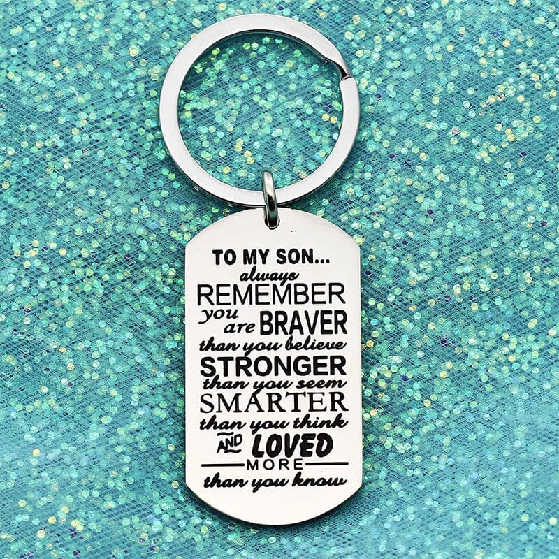 To my son/daughter Lettering Metal Keychain with gift box