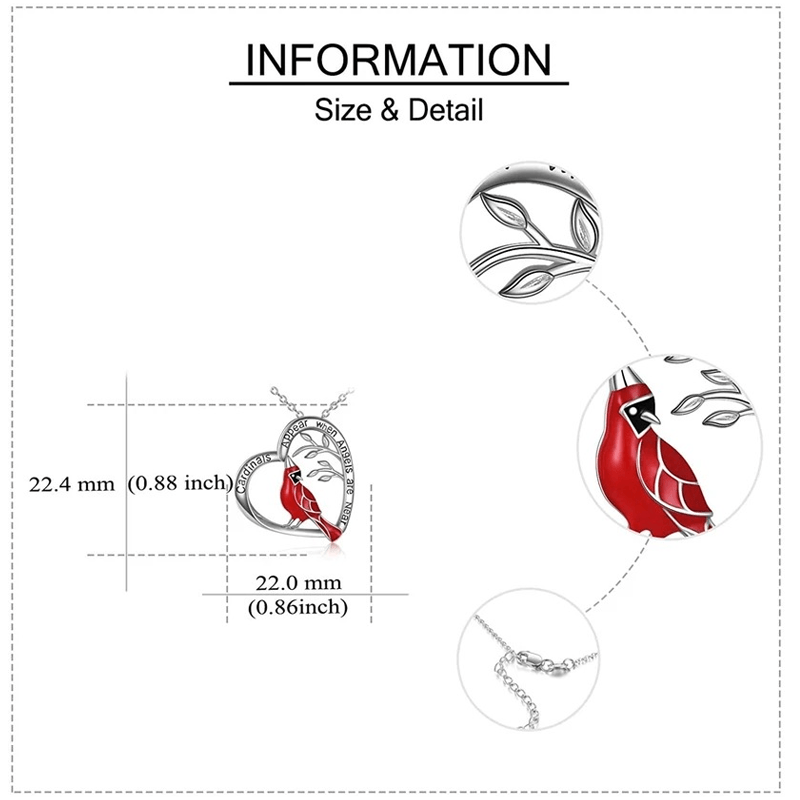 Sank®Cardinal Heart Pendant Necklace