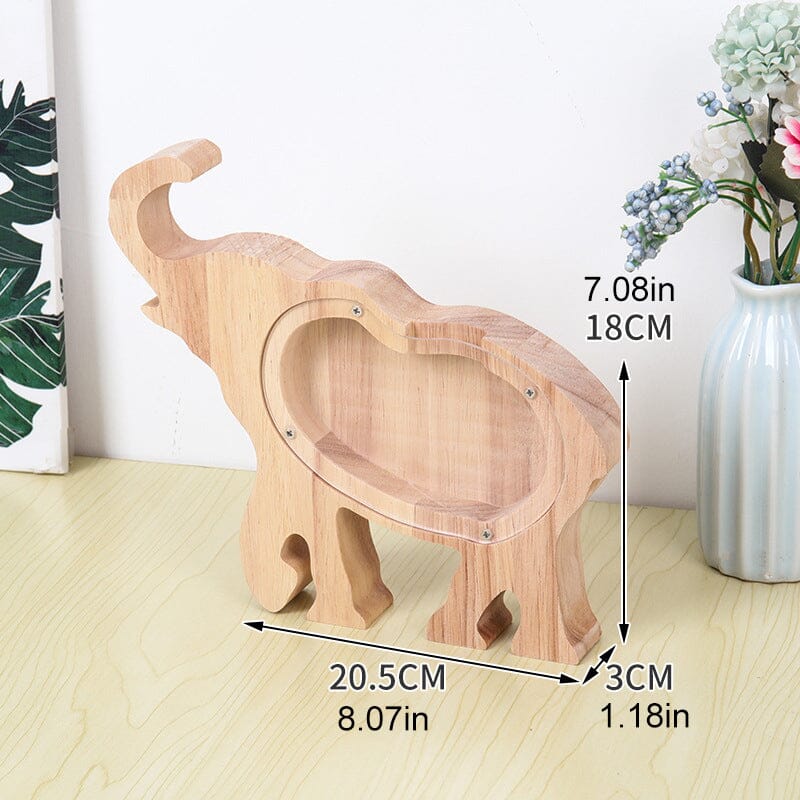 Wooden Animal Piggy Saving Bank