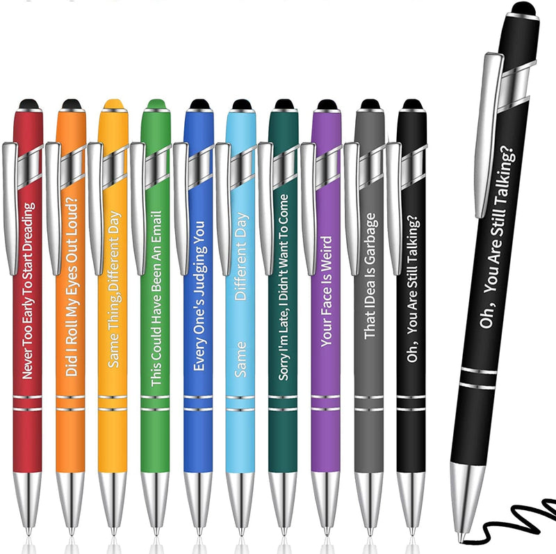 10 pcs Funny Demotivational Office Ballpoint Pens(Black Ink)